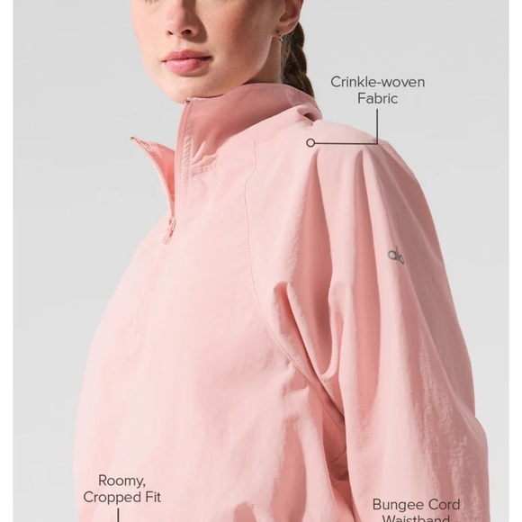 Alo Pink Quarter-Zip Pullover - Picture 2 of 3